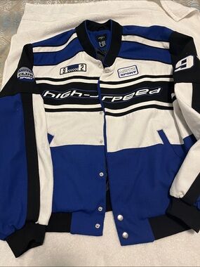 NWOT Forever 21 Men's Blue and Black Jacket Sz XXL